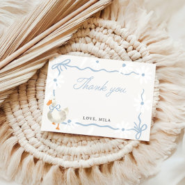 Tarjeta De Agradecimiento Cumpleaños de Coqueta Silvestre Pato Azul