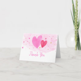 Tarjeta De Agradecimiento Cumpleaños de Corazales de Acuarela