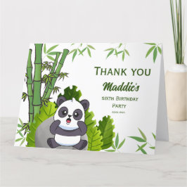 Tarjeta De Agradecimiento Cumpleaños de Cute Panda Kiddie