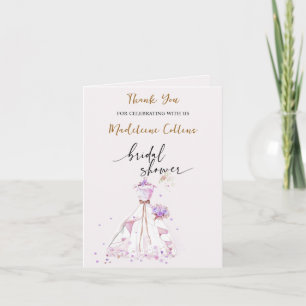 Tarjeta De Agradecimiento Cumpleaños de Despedida de Soltera vestido de Novi
