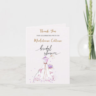 Tarjeta De Agradecimiento Cumpleaños de Despedida de Soltera vestido de Novi