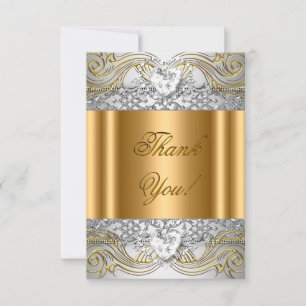 Tarjeta De Agradecimiento Cumpleaños de diamante de oro blanco de agradecimi