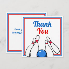 Tarjeta De Agradecimiento Cumpleaños de dibujos animados azul y rojo para ni