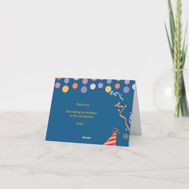 Tarjeta De Agradecimiento Cumpleaños de Elefante Lindo (Reverso)