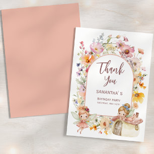 Tarjeta De Agradecimiento Cumpleaños de ensueño en tierra de hadas