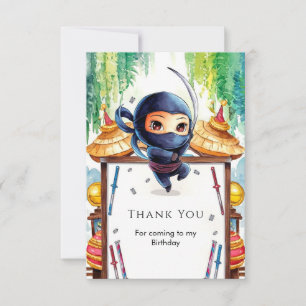Tarjeta De Agradecimiento Cumpleaños de Espía Ninja Caprichoso