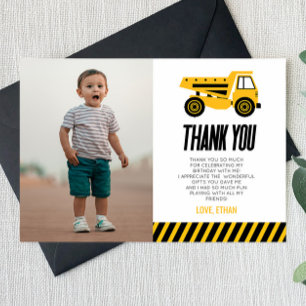 Tarjeta De Agradecimiento Cumpleaños de fiesta de volquete de construcción B