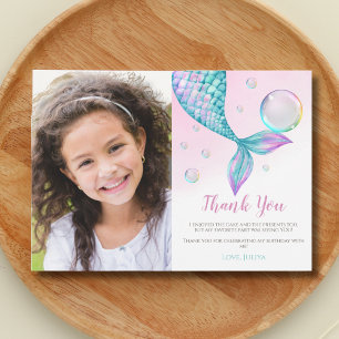 Tarjeta De Agradecimiento Cumpleaños de foto de cola de sirena