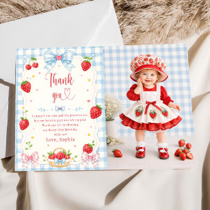 Tarjeta De Agradecimiento Cumpleaños de Fresa Dulce de Frutas