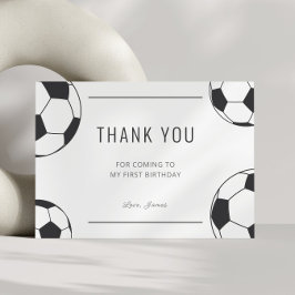 Tarjeta De Agradecimiento Cumpleaños de fútbol de niño Tiempo de juego