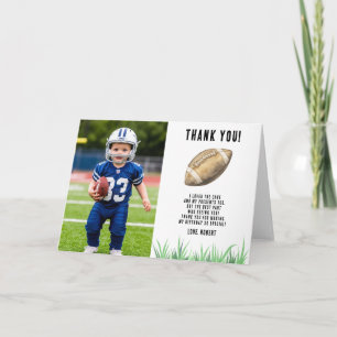 Tarjeta De Agradecimiento Cumpleaños de fútbol primer año abajo Gracias