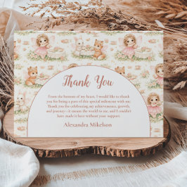 Tarjeta De Agradecimiento Cumpleaños de Hada Caprichosa Rosa