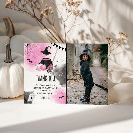 Tarjeta De Agradecimiento Cumpleaños de Halloween Espeluznante de Chicas Lin