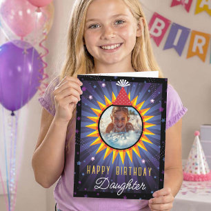 Tarjeta De Agradecimiento Cumpleaños de hija Fotos personalizadas Celestial