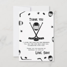 Tarjeta De Agradecimiento Cumpleaños de hockey sobre hielo, Fiesta de hockey