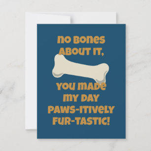 Tarjeta De Agradecimiento Cumpleaños de huesos de cachorro azul Paw-ty
