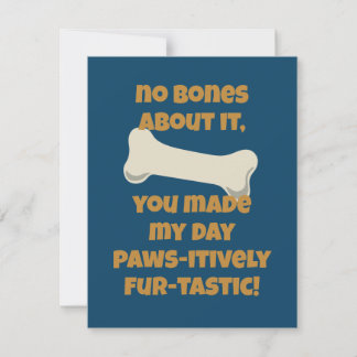 Tarjeta De Agradecimiento Cumpleaños de huesos de cachorro azul Paw-ty