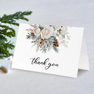 Tarjeta De Agradecimiento Cumpleaños de invierno perenne