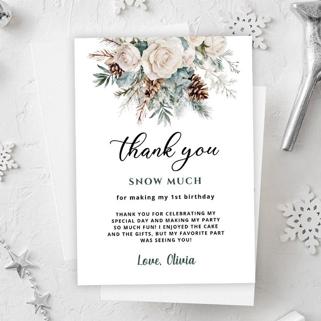 Tarjeta De Agradecimiento Cumpleaños de invierno perenne primero (Subido por el creador)