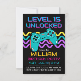 Tarjeta De Agradecimiento Cumpleaños de jugador de videojuegos adolescente