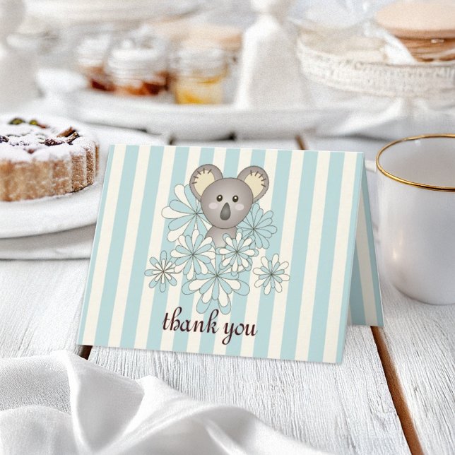 Tarjeta De Agradecimiento Cumpleaños de Koala / Bebé Niño Ducha Gracias Cart (Subido por el creador)