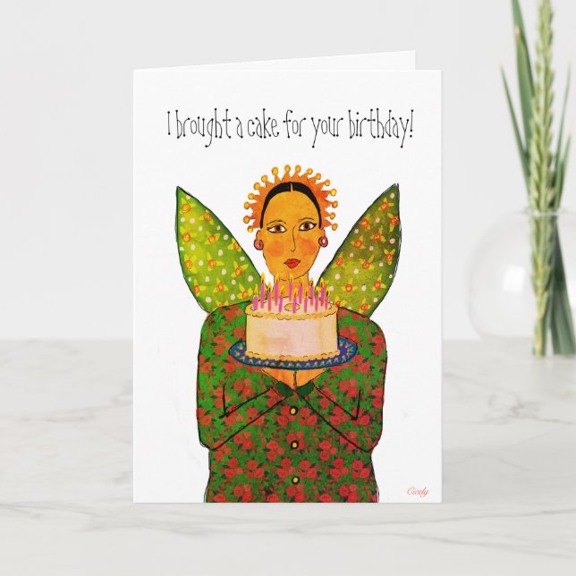 Tarjeta De Agradecimiento Cumpleaños de la Comida Angel (Anverso)