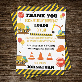 Tarjeta De Agradecimiento Cumpleaños de la Construcción