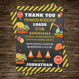 Tarjeta De Agradecimiento Cumpleaños de la Construcción