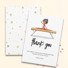 Tarjeta De Agradecimiento Cumpleaños de la gimnasia Chica afroamericana