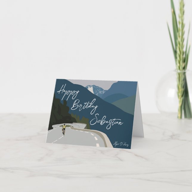 Tarjeta De Agradecimiento Cumpleaños de la impresión digital en bicicleta de (Anverso)