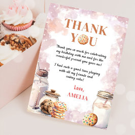 Tarjeta De Agradecimiento Cumpleaños De La Leche Y Las Galletas