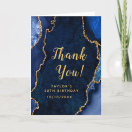 Tarjeta De Agradecimiento Cumpleaños de la Marina y el Oro Agate