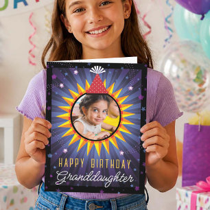 Tarjeta De Agradecimiento Cumpleaños de la nieta Foto personalizada Sol