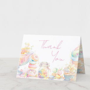 Tarjeta De Agradecimiento Cumpleaños de la niña dulce uno dulces regalos