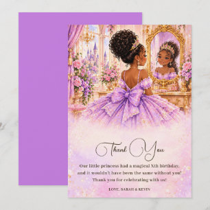 Tarjeta De Agradecimiento Cumpleaños de la princesa real africana americana