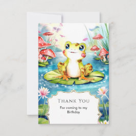 Tarjeta De Agradecimiento Cumpleaños de la Ranita Linda