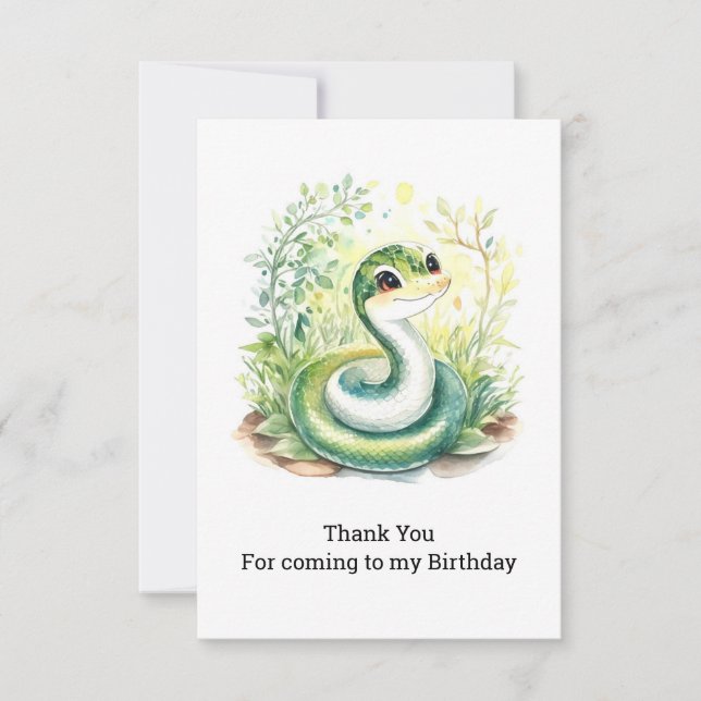 Tarjeta De Agradecimiento Cumpleaños de la serpiente (Anverso)