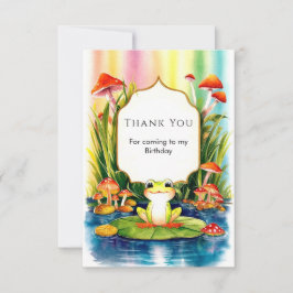 Tarjeta De Agradecimiento Cumpleaños de la Simple Rana Mágica