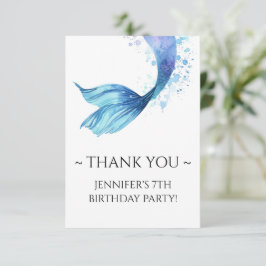 Tarjeta De Agradecimiento cumpleaños de la sirena bajo el mar