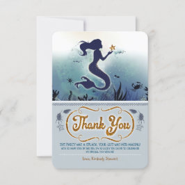 Tarjeta De Agradecimiento Cumpleaños de la Sirena Gracias