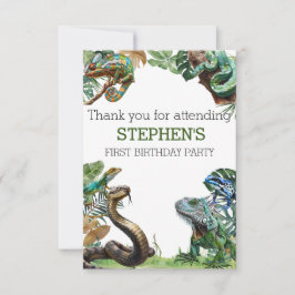 Tarjeta De Agradecimiento Cumpleaños de la tortuga de serpiente Reptile Slit