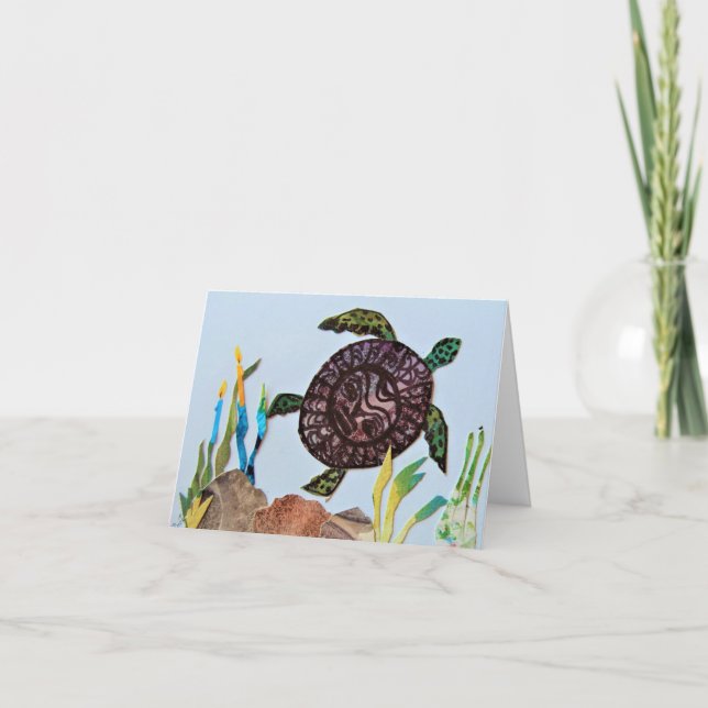 Tarjeta De Agradecimiento Cumpleaños de la tortuga marina (Anverso)