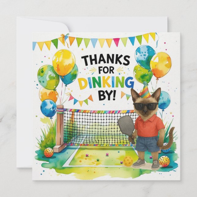 Tarjeta De Agradecimiento Cumpleaños de las pelotas (Anverso)