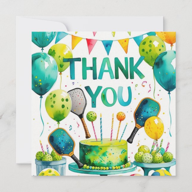 Tarjeta De Agradecimiento Cumpleaños de las pelotas (Anverso)