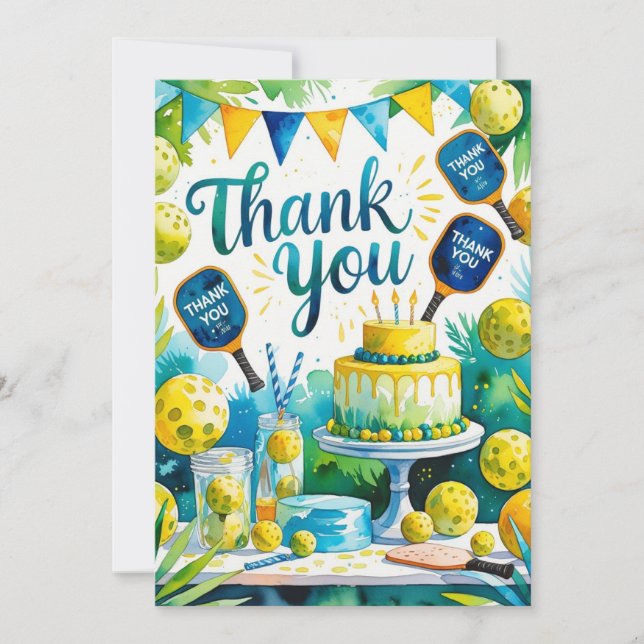 Tarjeta De Agradecimiento Cumpleaños de las pelotas (Anverso)