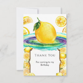 Tarjeta De Agradecimiento Cumpleaños de Limón Caprichoso para Niños