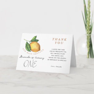Tarjeta De Agradecimiento Cumpleaños de limón cítrico gracias