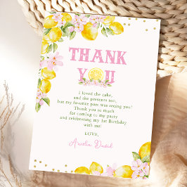 Tarjeta De Agradecimiento Cumpleaños de limón floral