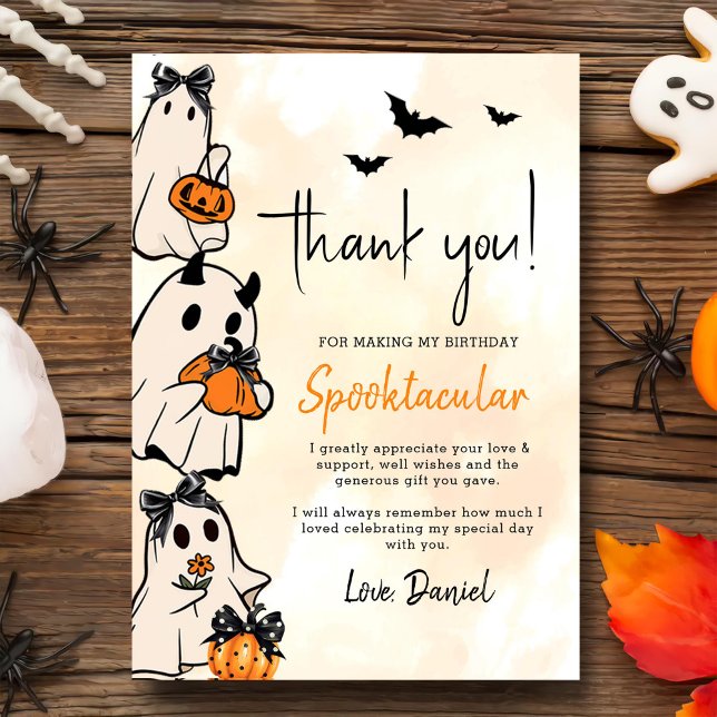 Tarjeta De Agradecimiento Cumpleaños de Little Boo Halloween (Subido por el creador)