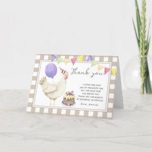 Tarjeta De Agradecimiento Cumpleaños de Little Cute Chick gracias